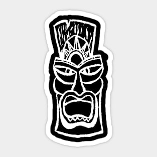 Bad JuJu Creative Arts Tiki Man White Sticker